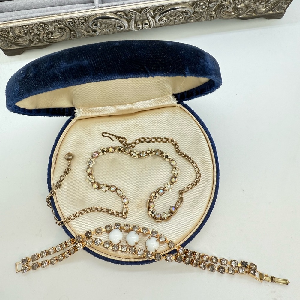 Old Vintage Rhinestone Necklace & Bracelet